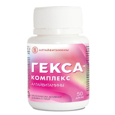 Фото Гекса-комплекс Алтайвитамины, драже массой 1 г, 50 шт.
