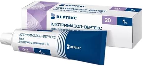 Фото Клотримазол-Вертекс, мазь 1% 20 г, 1 шт.