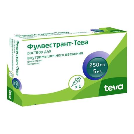 Фото Фулвестрант-Тева, раствор для инъекций 250 мг/5 мл шприц 5 мл, 1 шт.