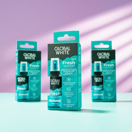 Фото Global White, спрей для полости рта освежающий, 15 мл