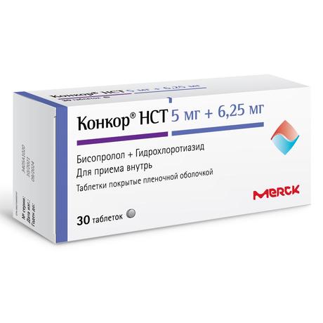 Фото Конкор НСТ, таблетки покрыт. плен. об. 5 мг+6,25 мг, 30 шт.