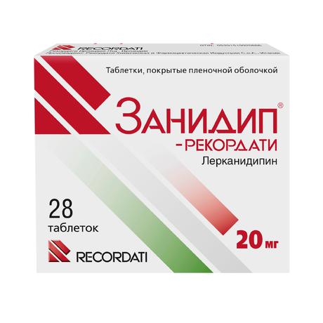 Фото Занидип-Рекордати, таблетки покрыт. плен. об. 20 мг, 28 шт.