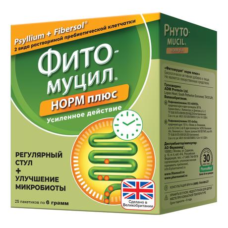 Фото Фитомуцил Норм Плюс, пакетики 6 г, 25 шт.