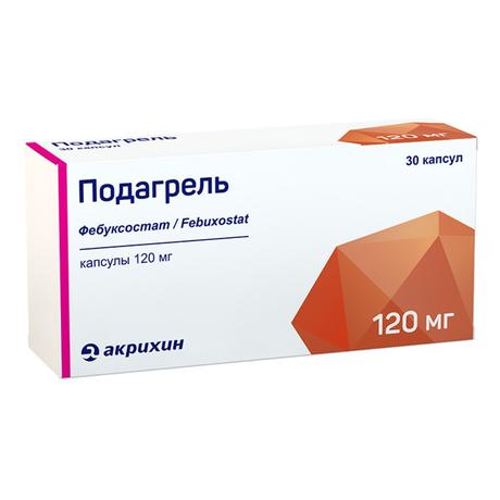 Фото Подагрель, капсулы 120 мг, 30 шт.