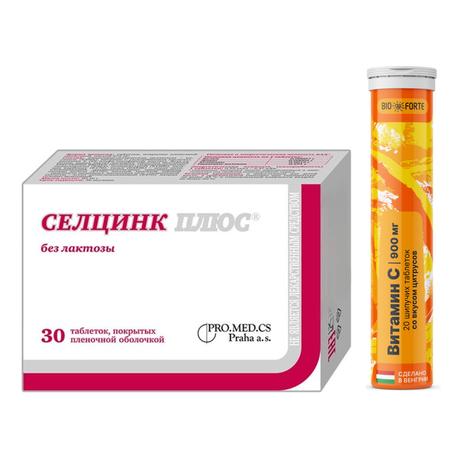 Фото Набор Селцинк Плюс б/лакт х30 и Витамин С Bioforte х20