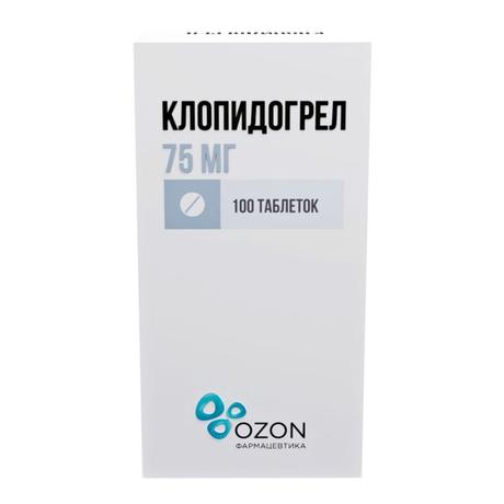 Фото Клопидогрел, таблетки покрыт. плен. об. 75 мг (Озон), 100 шт.