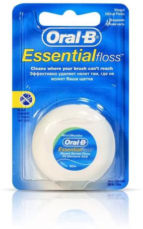 Фото ORAL-B Essential floss, вощеная мятная зубная нить, 50 м