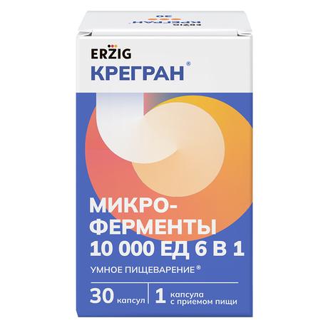 Фото Микроферменты 6 в 1 (Крегран), капсулы 10000 ЕД, 30 шт.