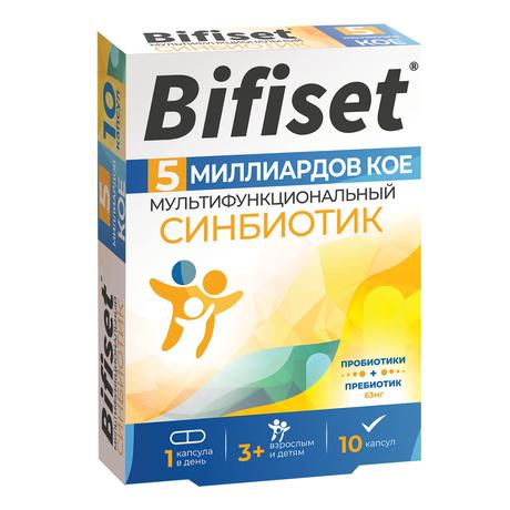 Фото Бифисет Синбиотик капсулы 5 млрд, 10 шт.