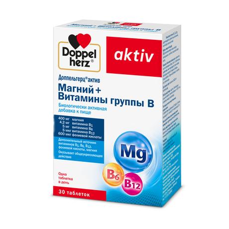 Фото Доппельгерц актив Магний+Витамины группы B, 1260 мг, таблетки, 30 шт.