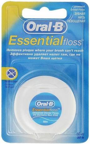 Фото Oral-B Essential Floss, нить зубная невощеная, 50 м
