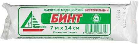 Фото Бинт марлевый нестерильный, 7 м х 14 см