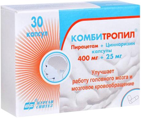 Фото Комбитропил, капсулы 400 мг+25 мг, 30 шт.