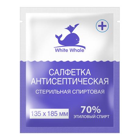 Фото White Whale Салфетка антисептическая спиртовая 135 х 185 мм, 60 шт.