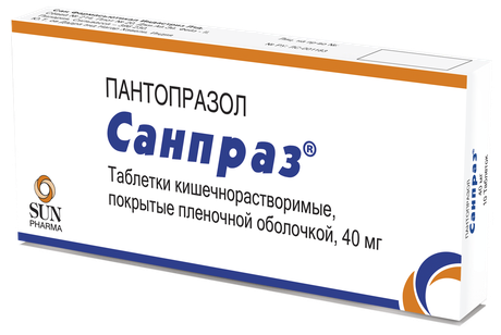 Фото Санпраз, таблетки покрыт. плен. об. 40 мг, 10 шт.