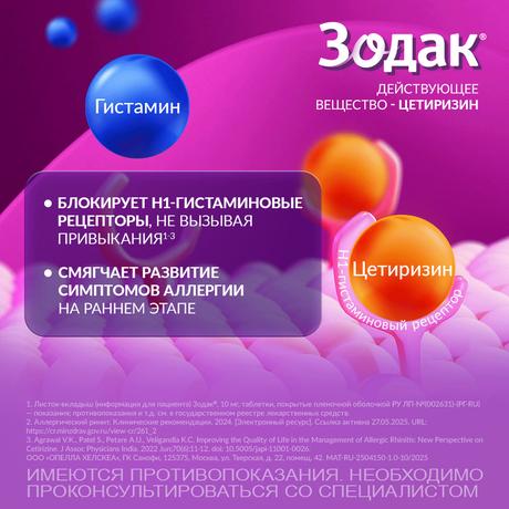 Фото Зодак, таблетки 10 мг, 10 шт.