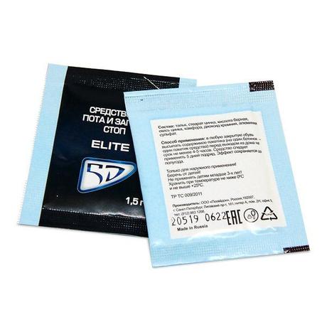 Фото 5D Elite, средство от пота и запаха стоп, 1,5 г, 10 шт.