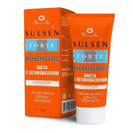 Фото Mirrolla Сульсен Форте, паста против перхоти с кетоконазолом 75 мл