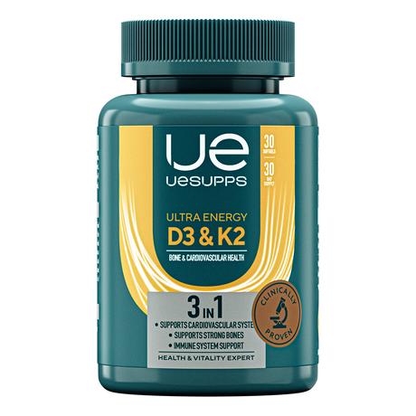 Фото UESUPPS Ультра Энерджи Витамин D3 и К2, капсулы, 30 шт.