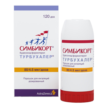 Фото Симбикорт Турбухалер, порошок для ингаляций 80 мкг+4,5 мкг/доза, 120 доз