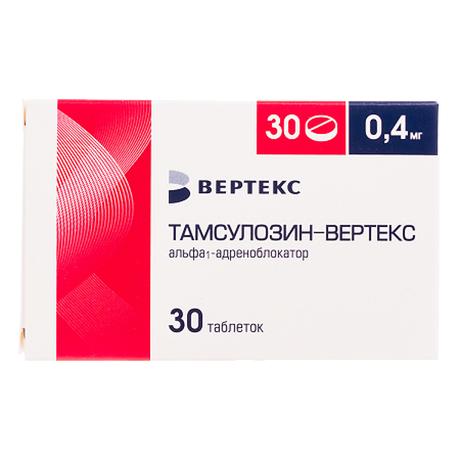 Фото Тамсулозин-Вертекс, таблетки с пролонгированным высвобождением 0,4 мг, 30 шт.