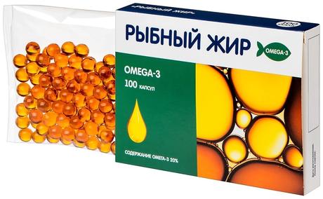 Фото Рыбный жир, капсулы 330 мг, 100 мг