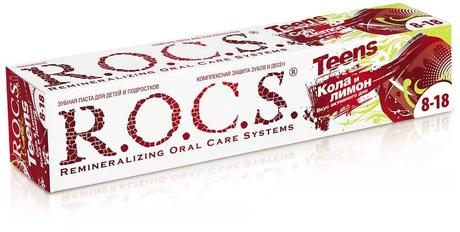 Фото Rocs Teens, зубная паста Кола и Лимон, 74 г
