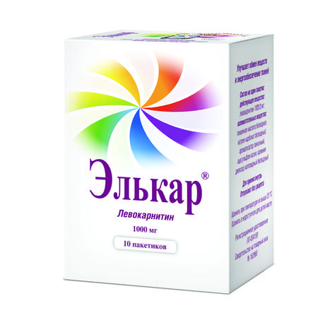 Фото Элькар, гранулы 1000 мг, 10 шт.