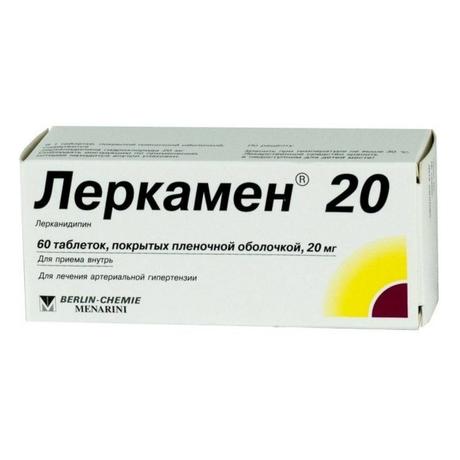 Фото Леркамен 20, таблетки покрыт. плен. об. 20 мг, 60 шт.