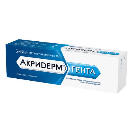 Фото Акридерм Гента, мазь 0.05%+0.1%, 30 г