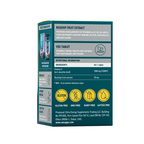 Фото UESUPPS Ультра Энерджи Витамин C, таблетки, 60 шт.