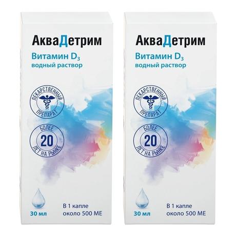 Фото Набор 2уп Аквадетрим 15000 МЕ/мл капли 30мл