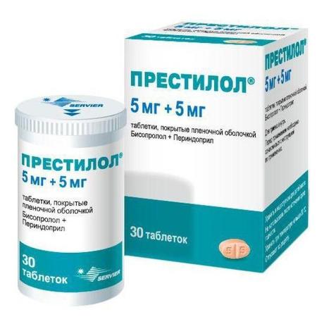 Фото Престилол, таблетки покрытые пленочной оболочкой 5 мг+5 мг, 30 шт.