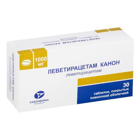 Фото Леветирацетам Канон таблетки, покрытые пленочной оболочкой 1000 мг, 30 шт.