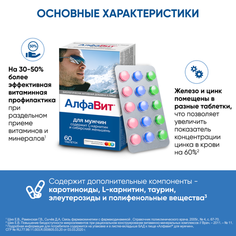 Фото Алфавит Для мужчин, таблетки, 60 шт.