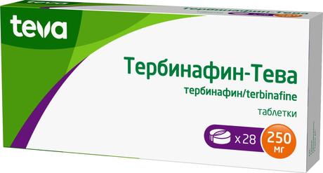 Фото Тербинафин-Тева, таблетки 250 мг, 28 шт.