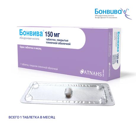 Фото Бонвива, таблетки покрытые пленочной оболочкой, 150 мг