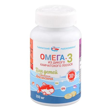 Фото Омега-3 из дикого камчатского лосося, капсулы для детей с 3 лет (апельсин), 84 шт.