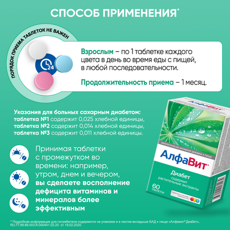 Фото Алфавит Диабет, таблетки, 60 шт.