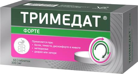 Фото Тримедат форте, таблетки пролонг. покрыт. плен. об. 300 мг, 60 шт.