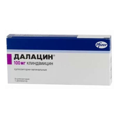 Фото Далацин, суппозитории вагинальные с аппликатором 100 мг, 3 шт.