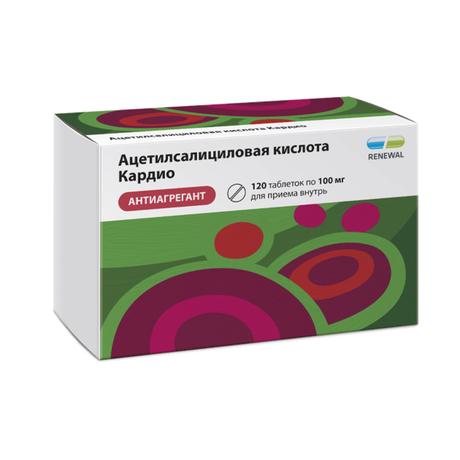 Фото Ацетилсалициловая кислота Кардио, таблетки кишечнорастворимые, покрытые пленочной оболочкой 100 мг, 120 шт.