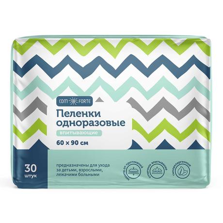 Фото Пеленки впитывающие одноразовые пятислойные ComForte, 60х90 см, 30 шт.