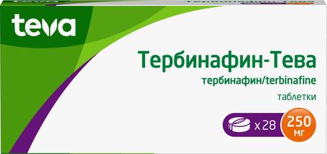 Фото Тербинафин-Тева, таблетки 250 мг, 28 шт.