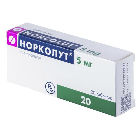 Фото Норколут, таблетки 5 мг, 20 шт.