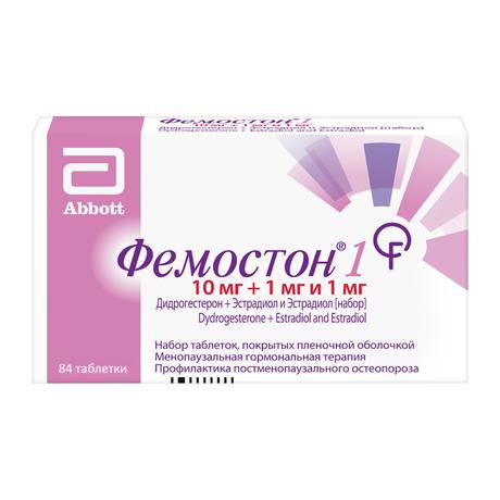 Фото Фемостон 1, набор таблеток 10 мг + 1 мг и 1 мг, 84 шт.