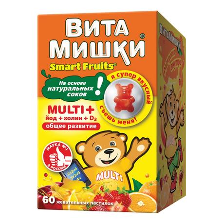 Фото ВитаМишки Мульти Плюс йод+холин, пастилки жевательные, 60 шт.