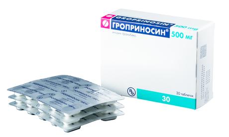 Фото Гроприносин, таблетки 500 мг, 30 шт.