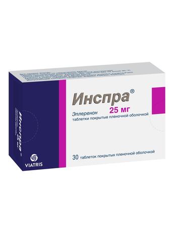 Фото Инспра, таблетки покрыт. плен. об. 25 мг, 30 шт.