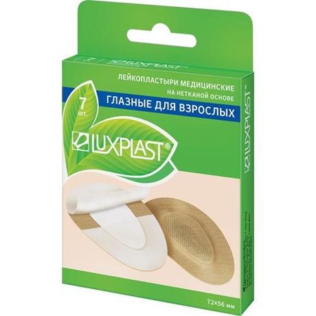 Фото Luxplast пластырь глазной д/взрослых 7,2 См x5,6 см повязка глазная №7